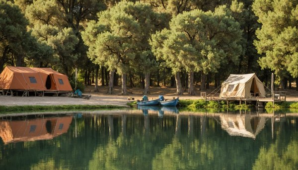 Vacances en camping au bord de la rivière dans le gard